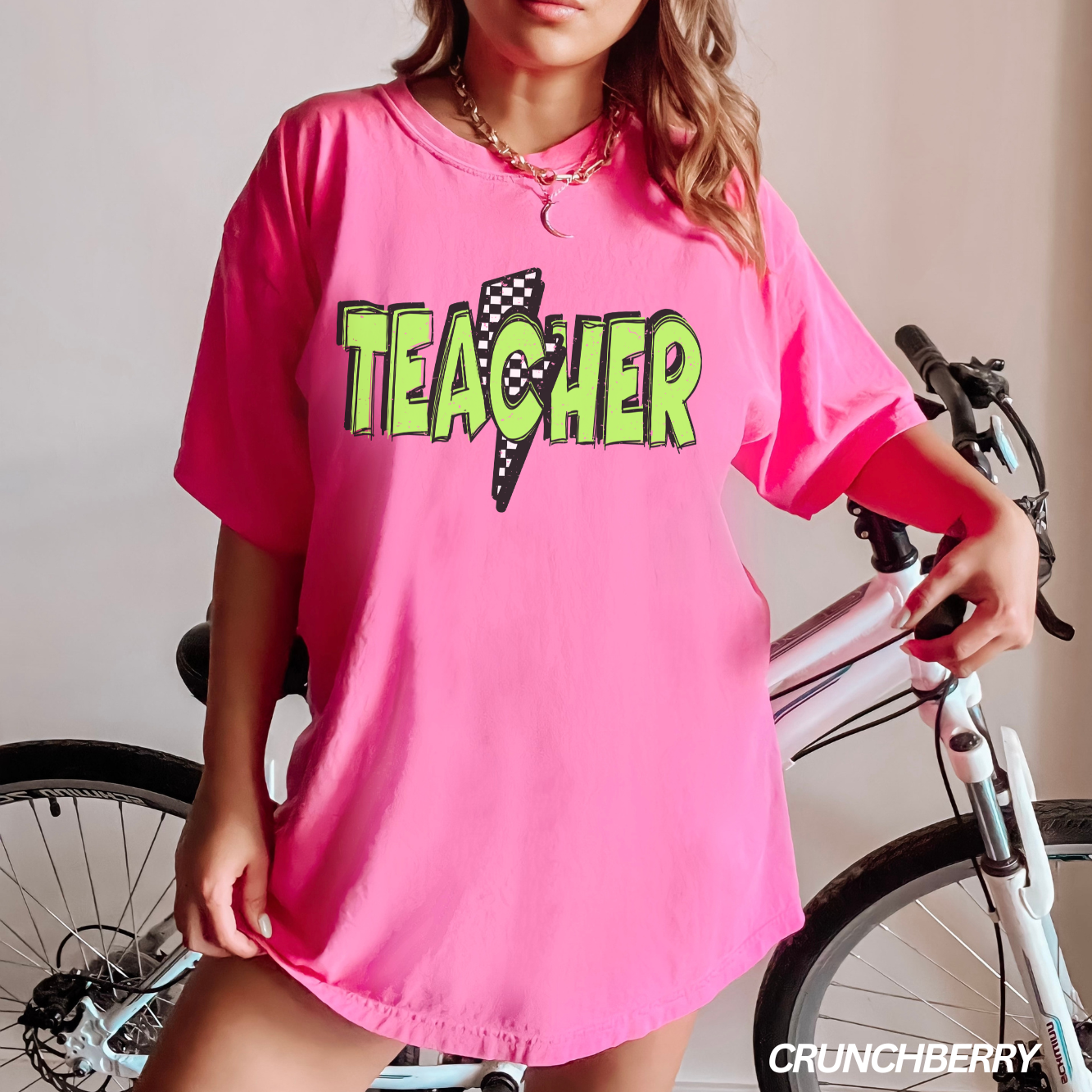 Green Lightning Bolt Teacher T-shirt