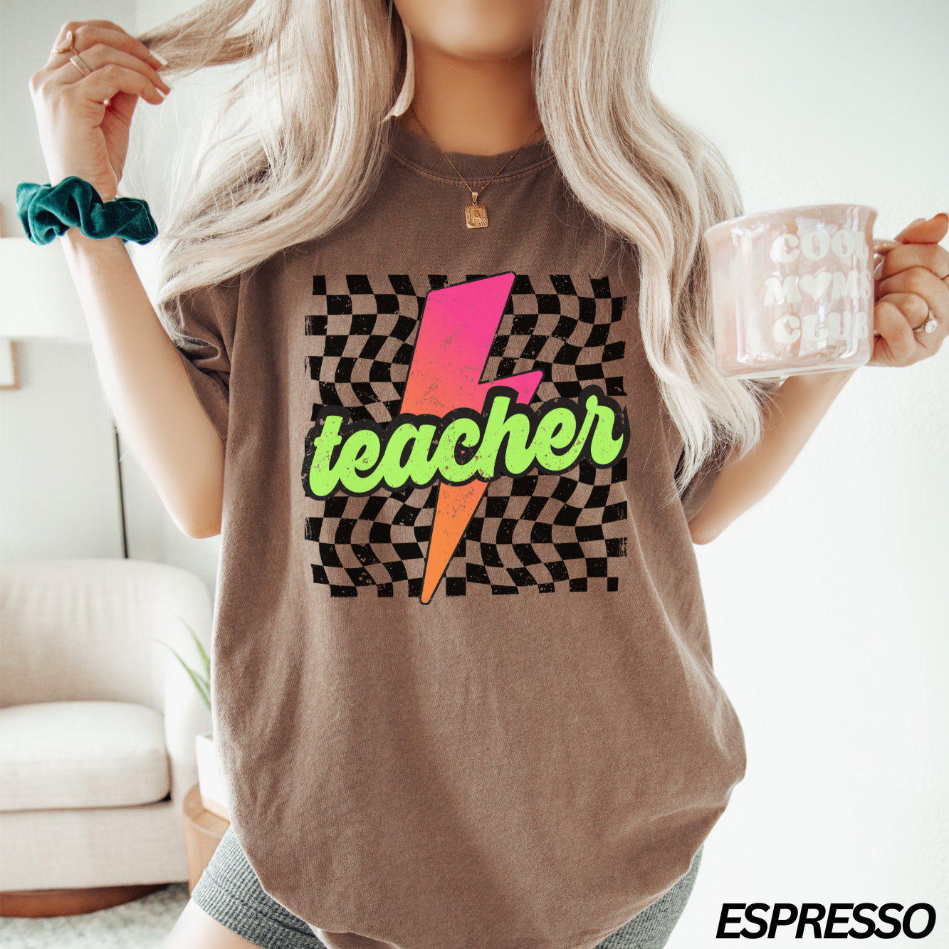 Neon Teacher Lightning Bolt T-shirt