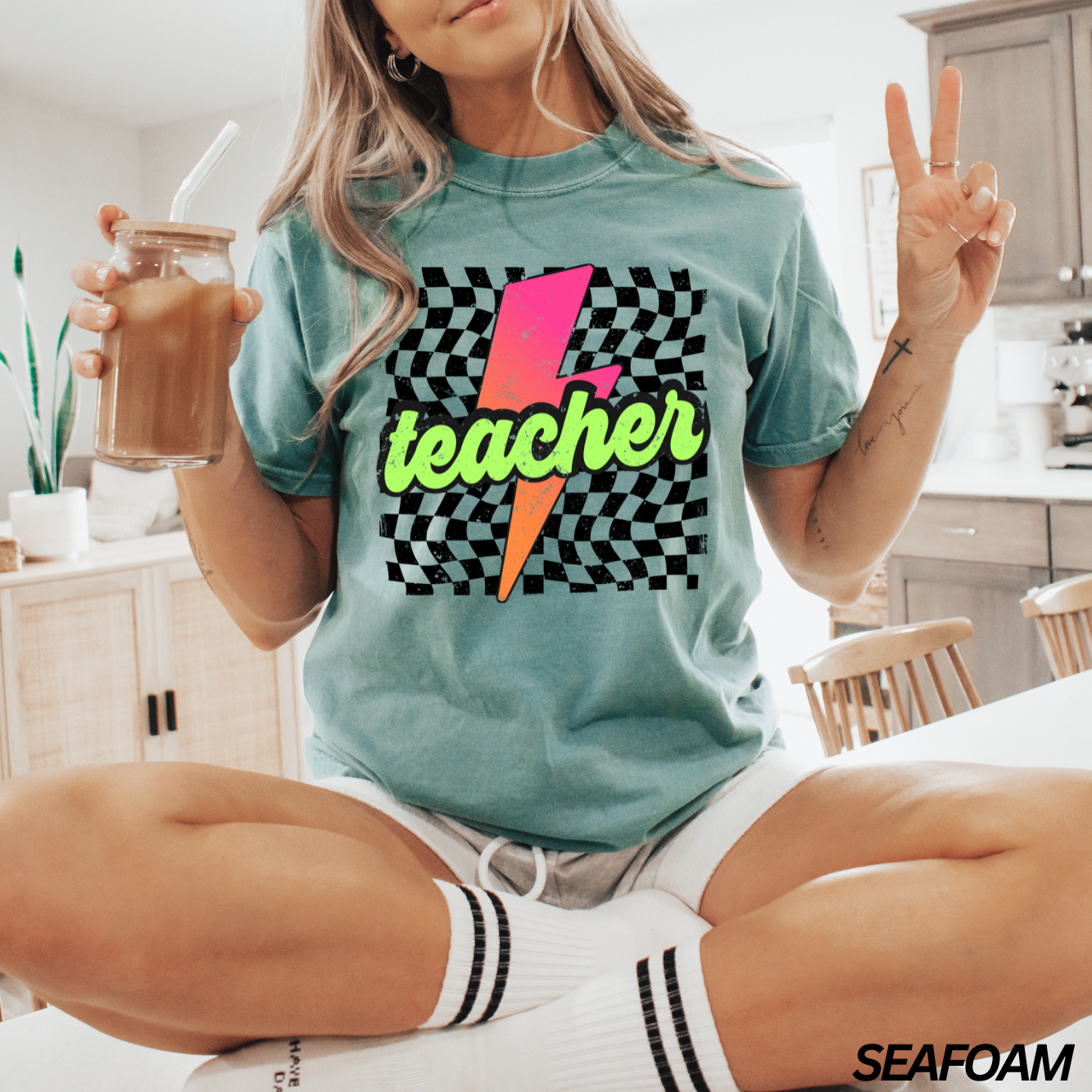 Neon Teacher Lightning Bolt T-shirt