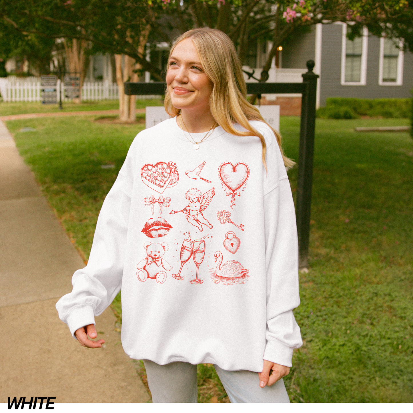 Vintage Valentine Collage Crewneck Sweatshirt