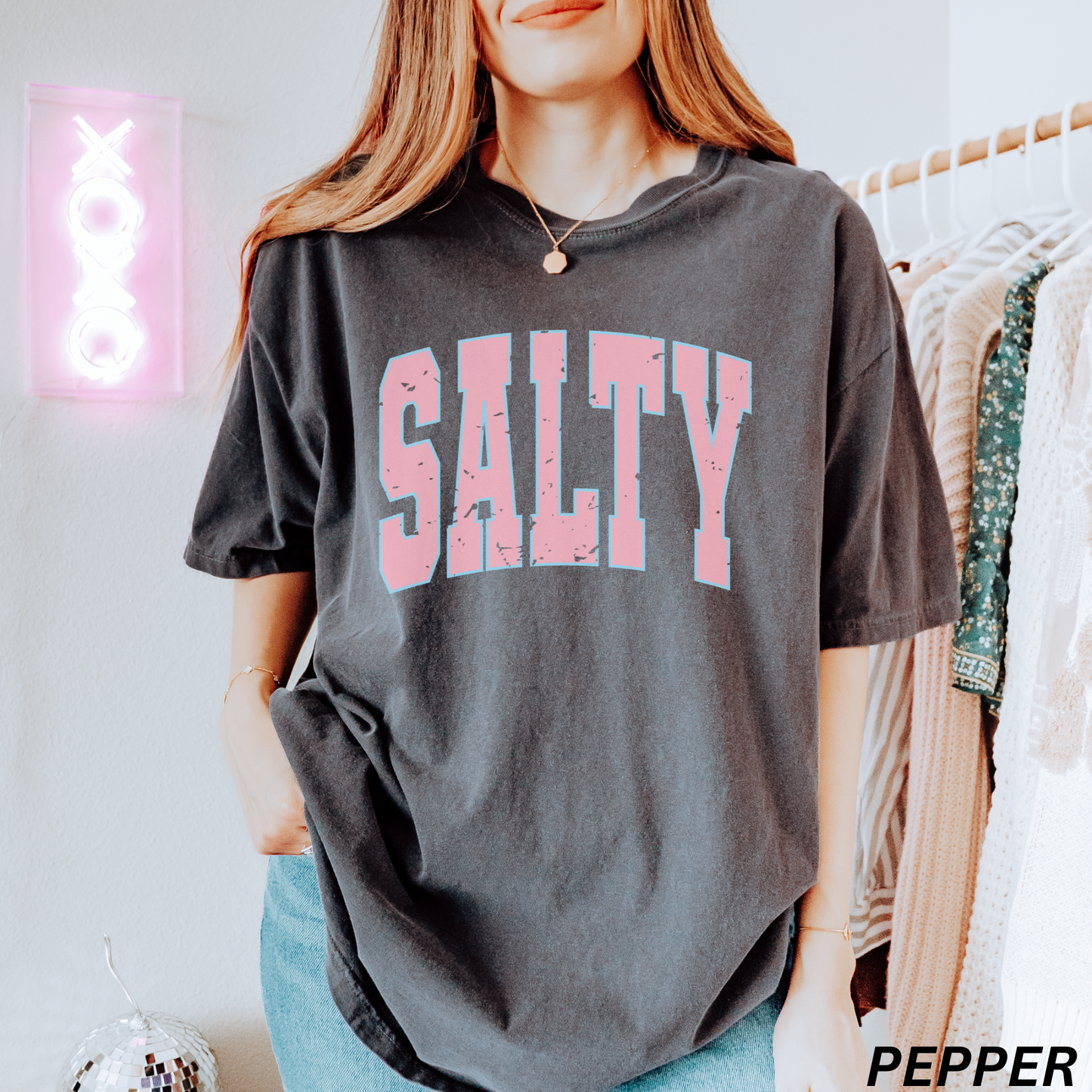 Pink Varsity Salty T-shirt