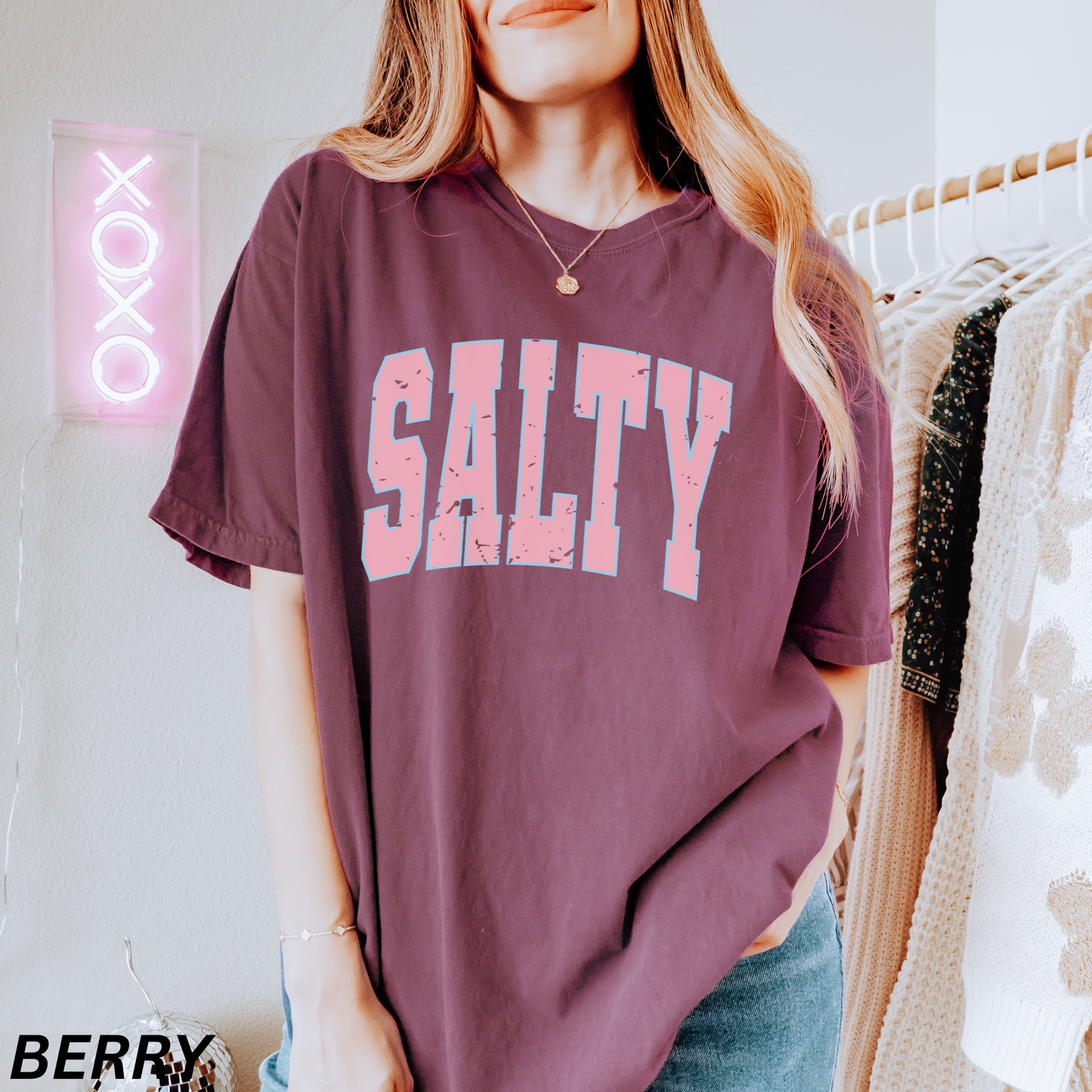 Pink Varsity Salty T-shirt