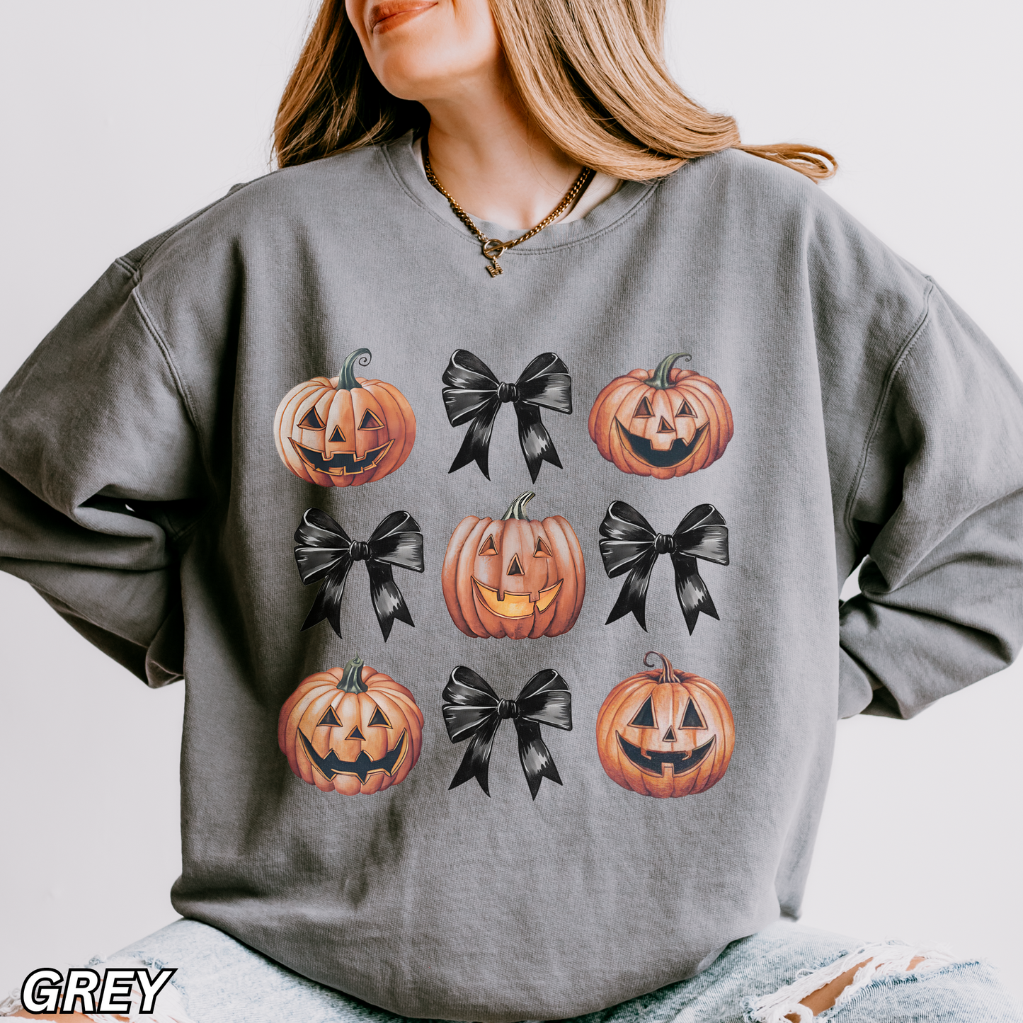 Jack O’ Lantern Bows Comfort Colors® Lightweight Sweatshirt