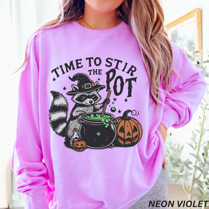 Time to Stir the Pot Halloween Lightweight Crewneck Sweatshirt