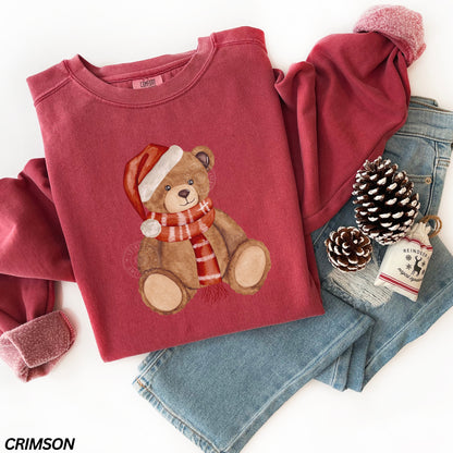 Christmas Teddy Bear Comfort Colors® Sweatshirt