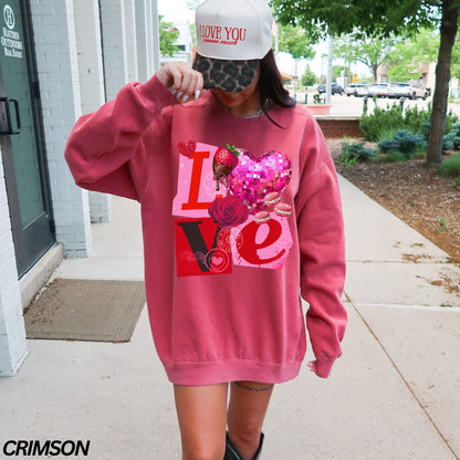 Comfort Colors® Love Ransom Note Collage Sweatshirt