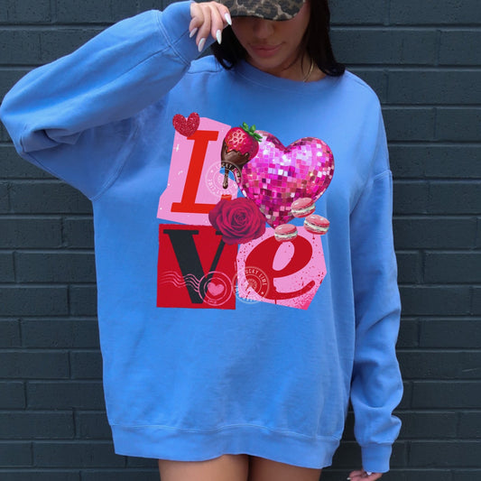 Comfort Colors® Love Ransom Note Collage Sweatshirt