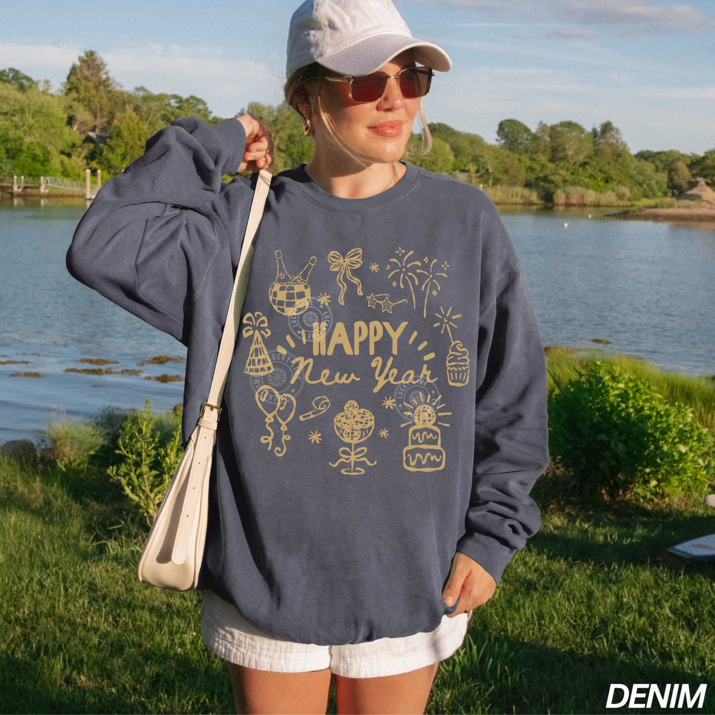 Gold Happy New Year Comfort Colors® Sweatshirt