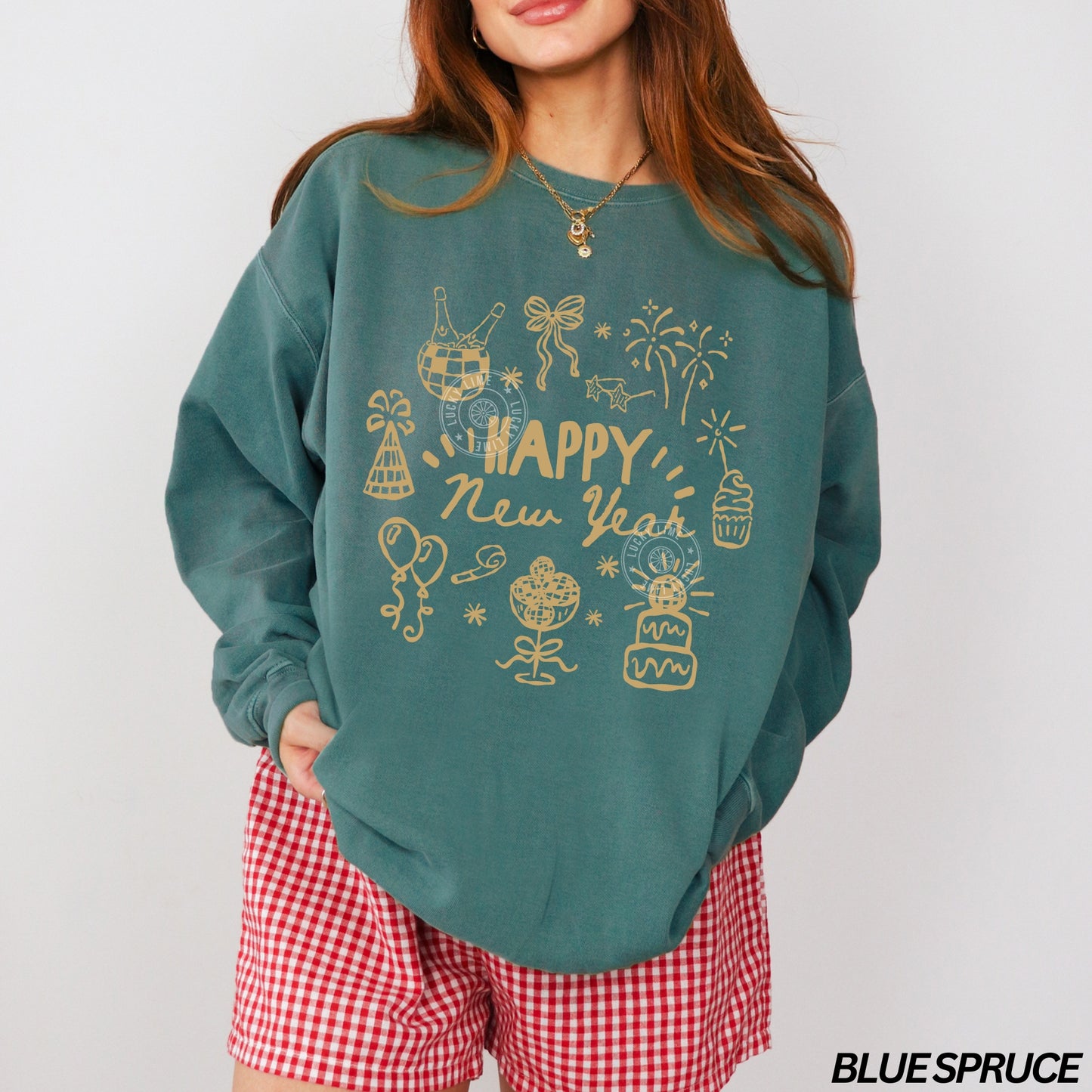 Gold Happy New Year Comfort Colors® Sweatshirt