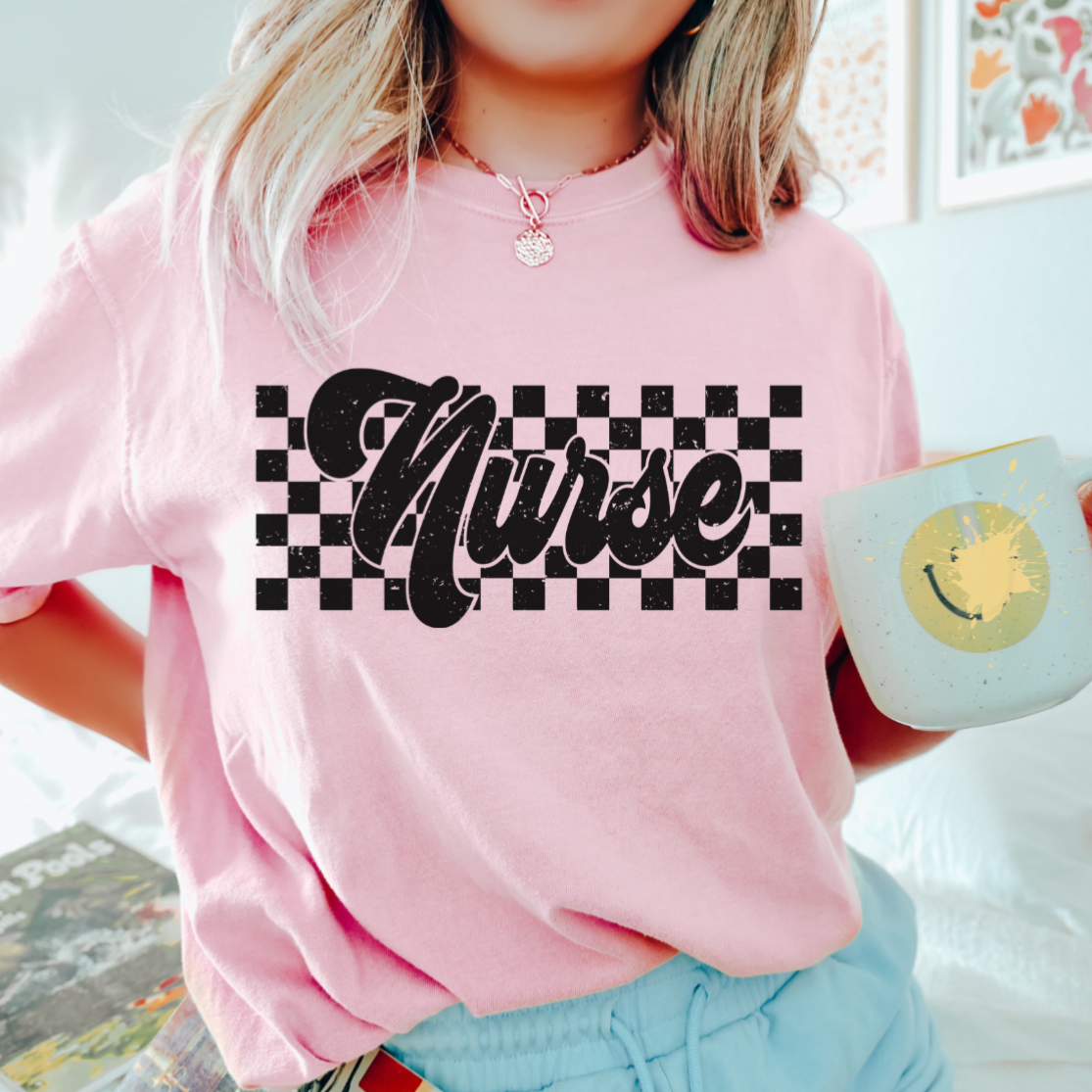 Checkered Nurse T-shirt