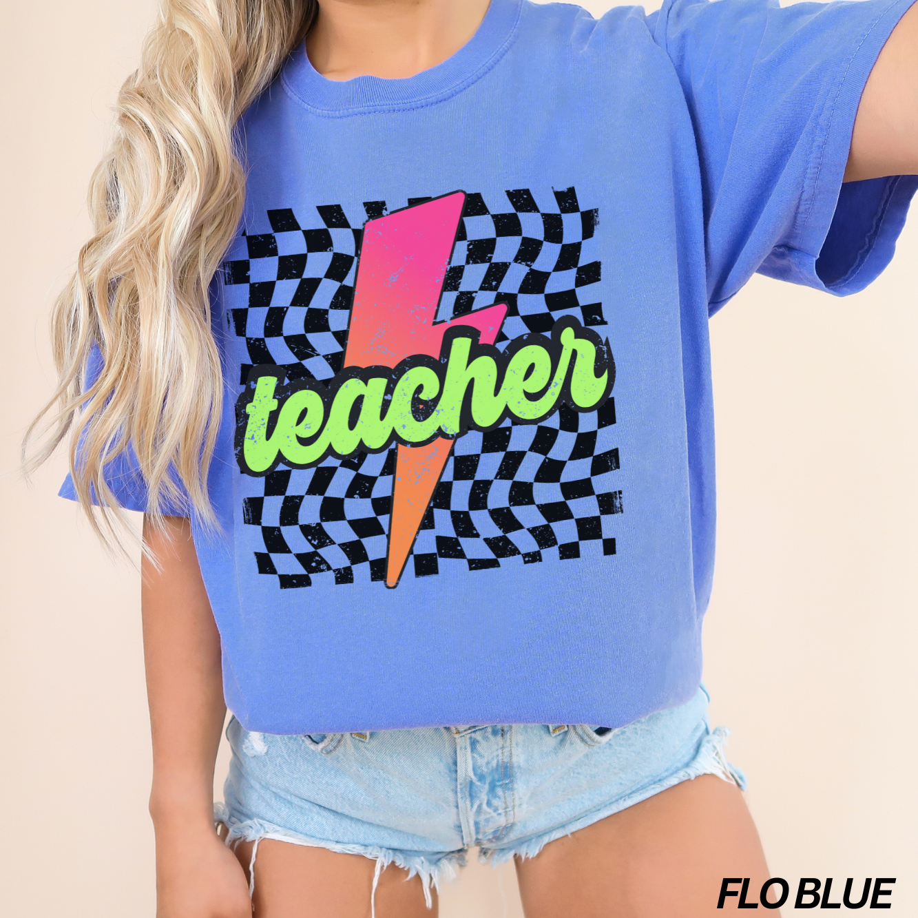 Neon Teacher Lightning Bolt T-shirt