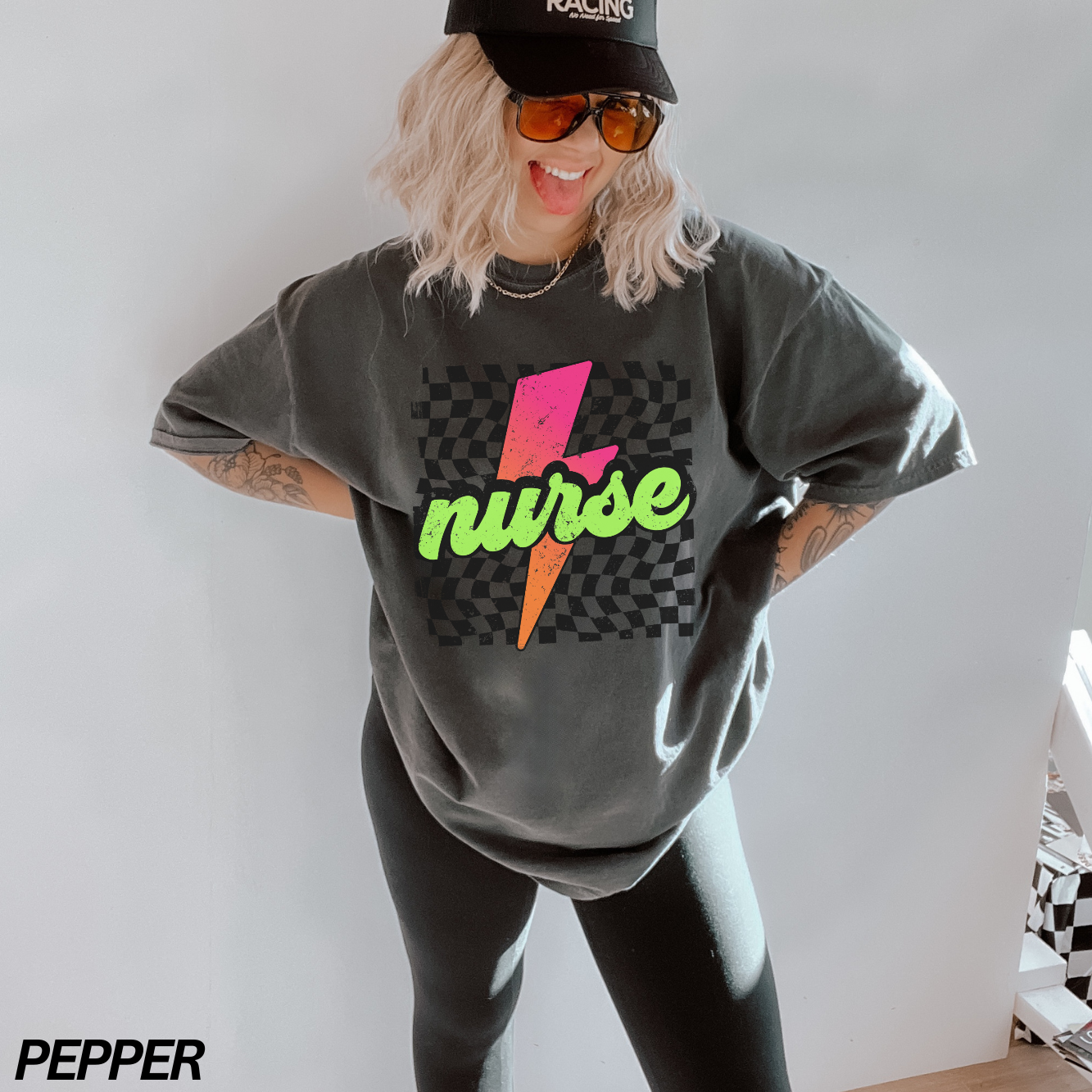 Neon Nurse Lightning Bolt T-shirt