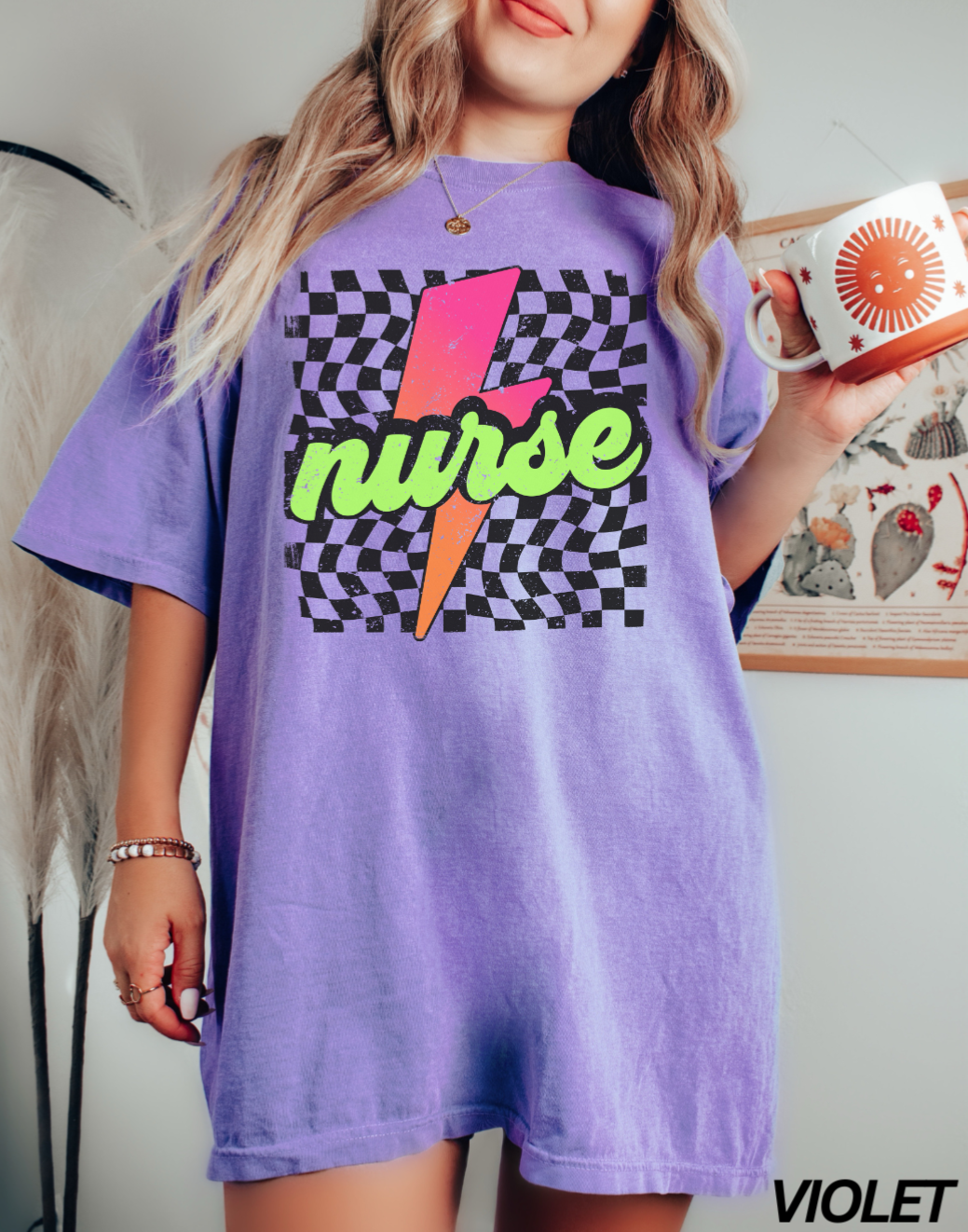 Neon Nurse Lightning Bolt T-shirt