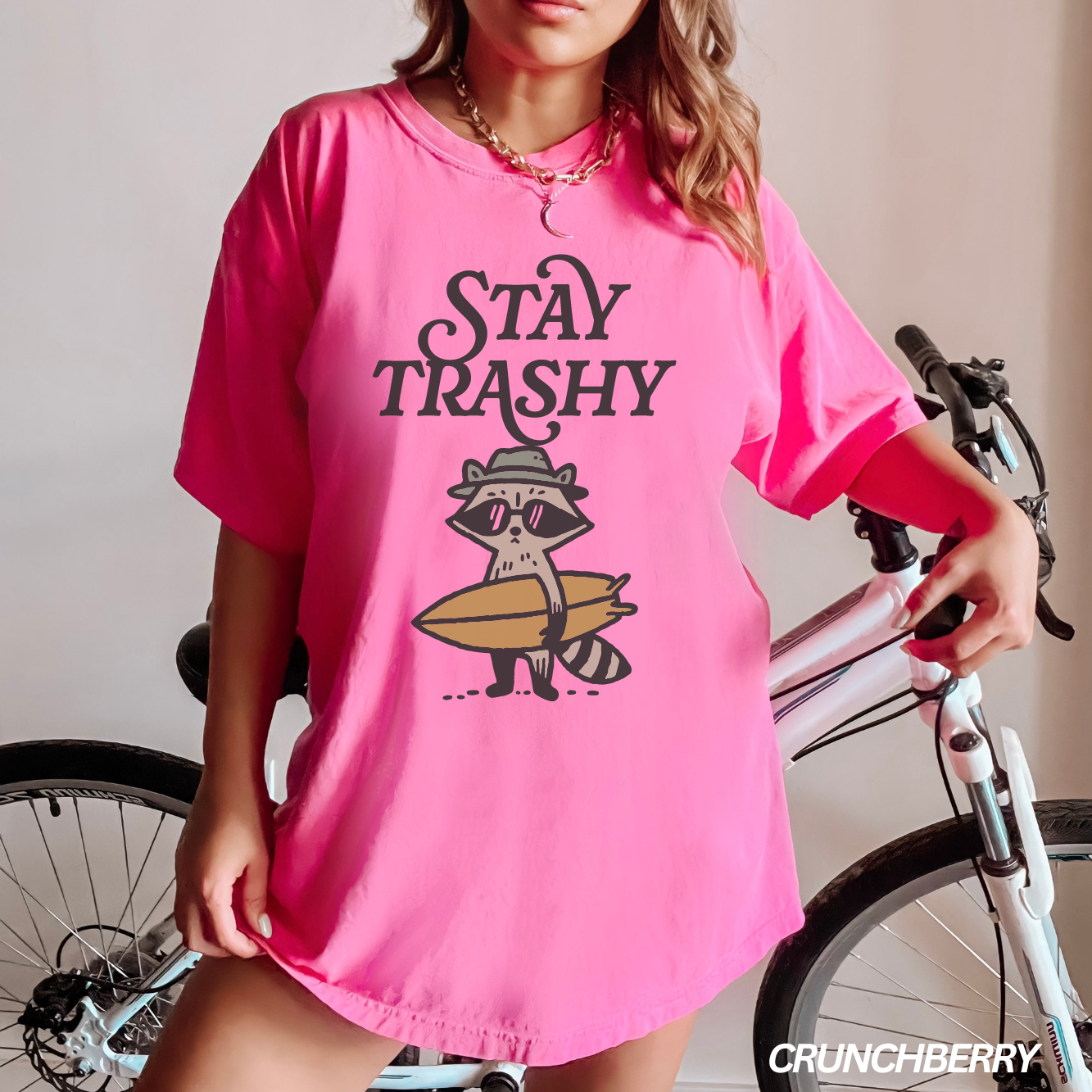 Stay Trashy Surfing Raccoon T-shirt