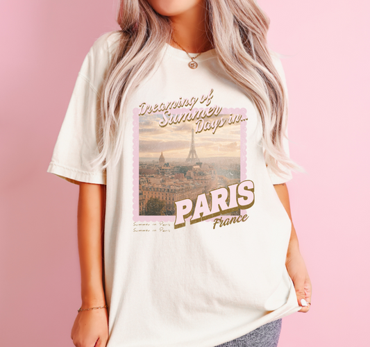 Vintage Paris Postcard Style T-shirt