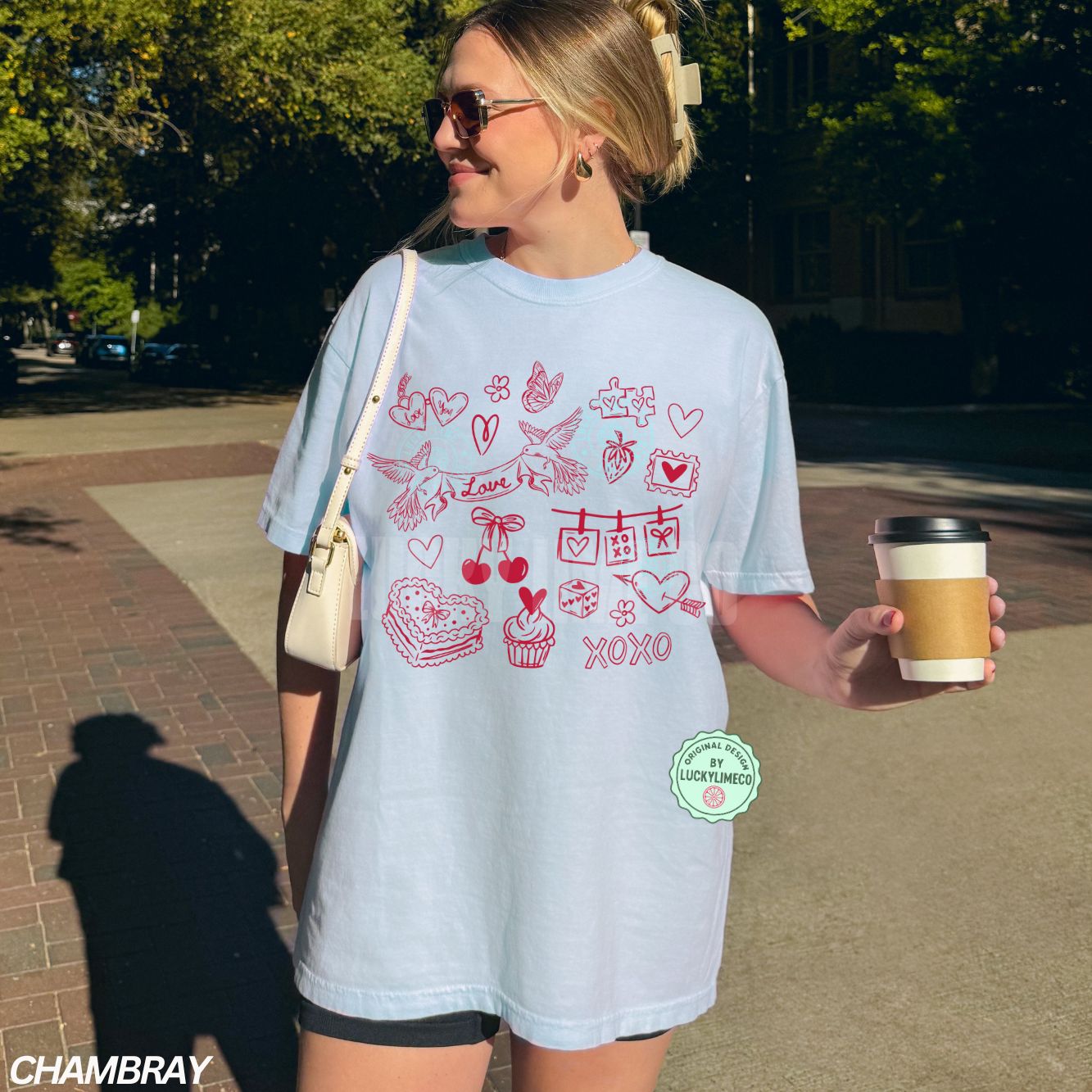 Valentine Doodles Collage Comfort Colors® T-shirt