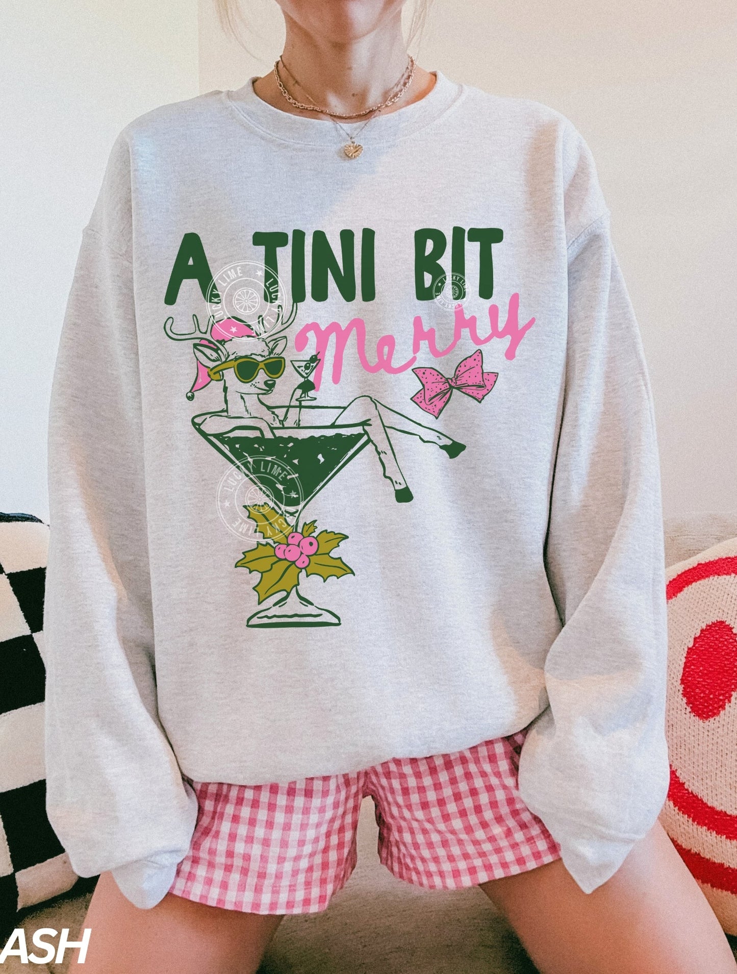 A Tini Bit Merry Reindeer Martini Sweatshirt