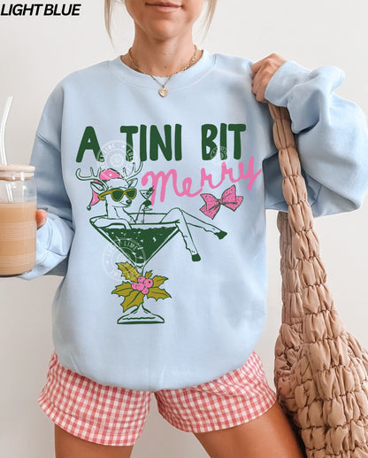 A Tini Bit Merry Reindeer Martini Sweatshirt
