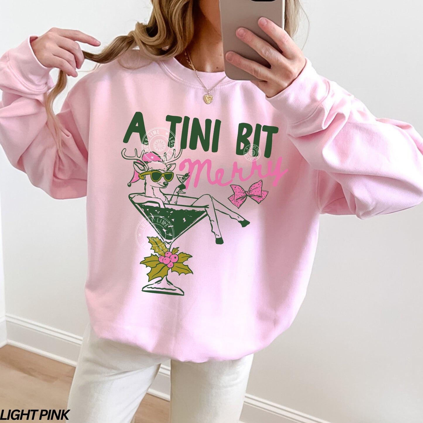 A Tini Bit Merry Reindeer Martini Sweatshirt