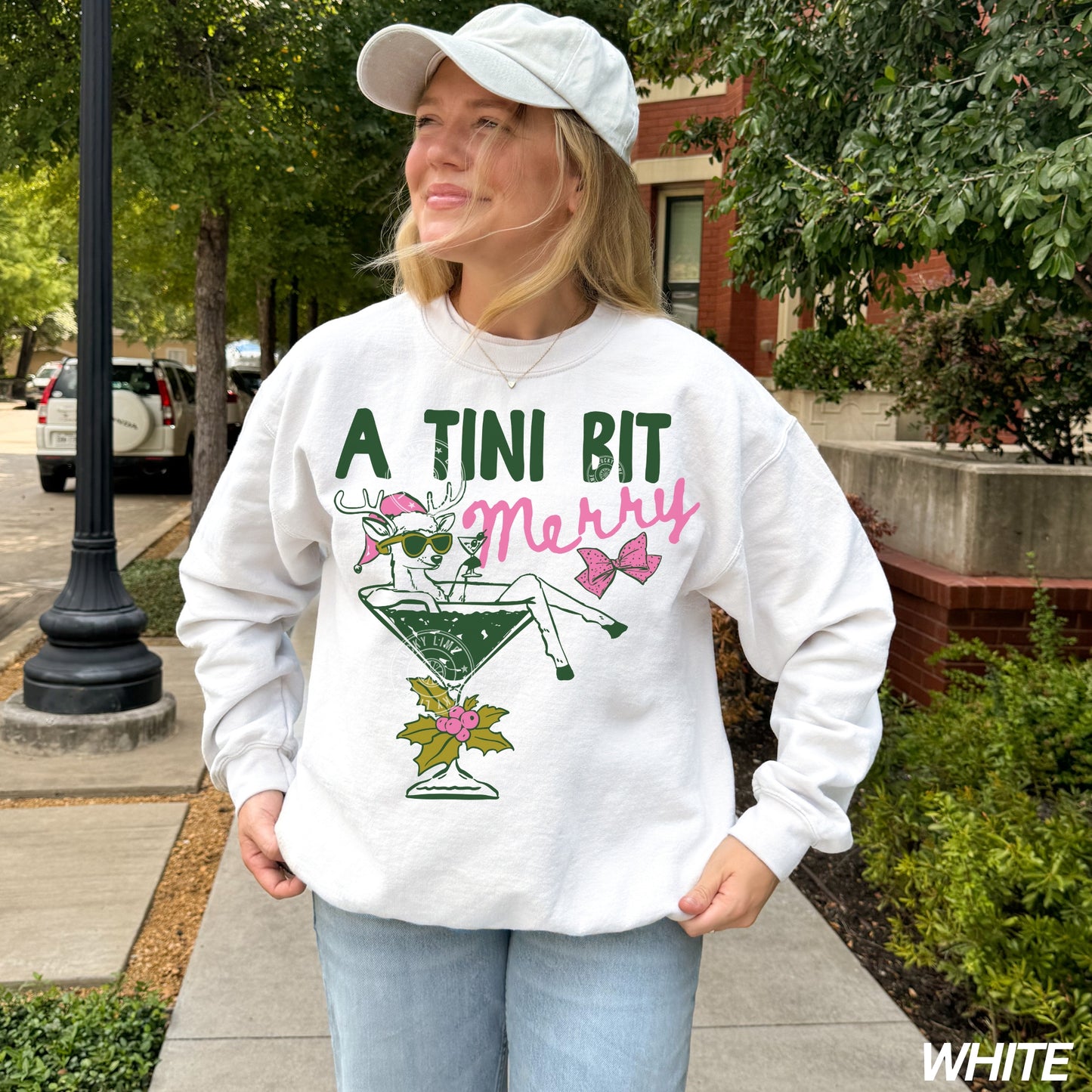 A Tini Bit Merry Reindeer Martini Sweatshirt