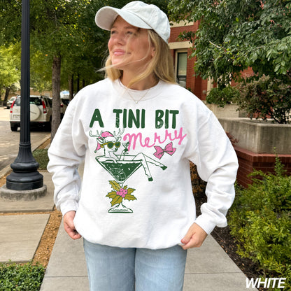 A Tini Bit Merry Reindeer Martini Sweatshirt