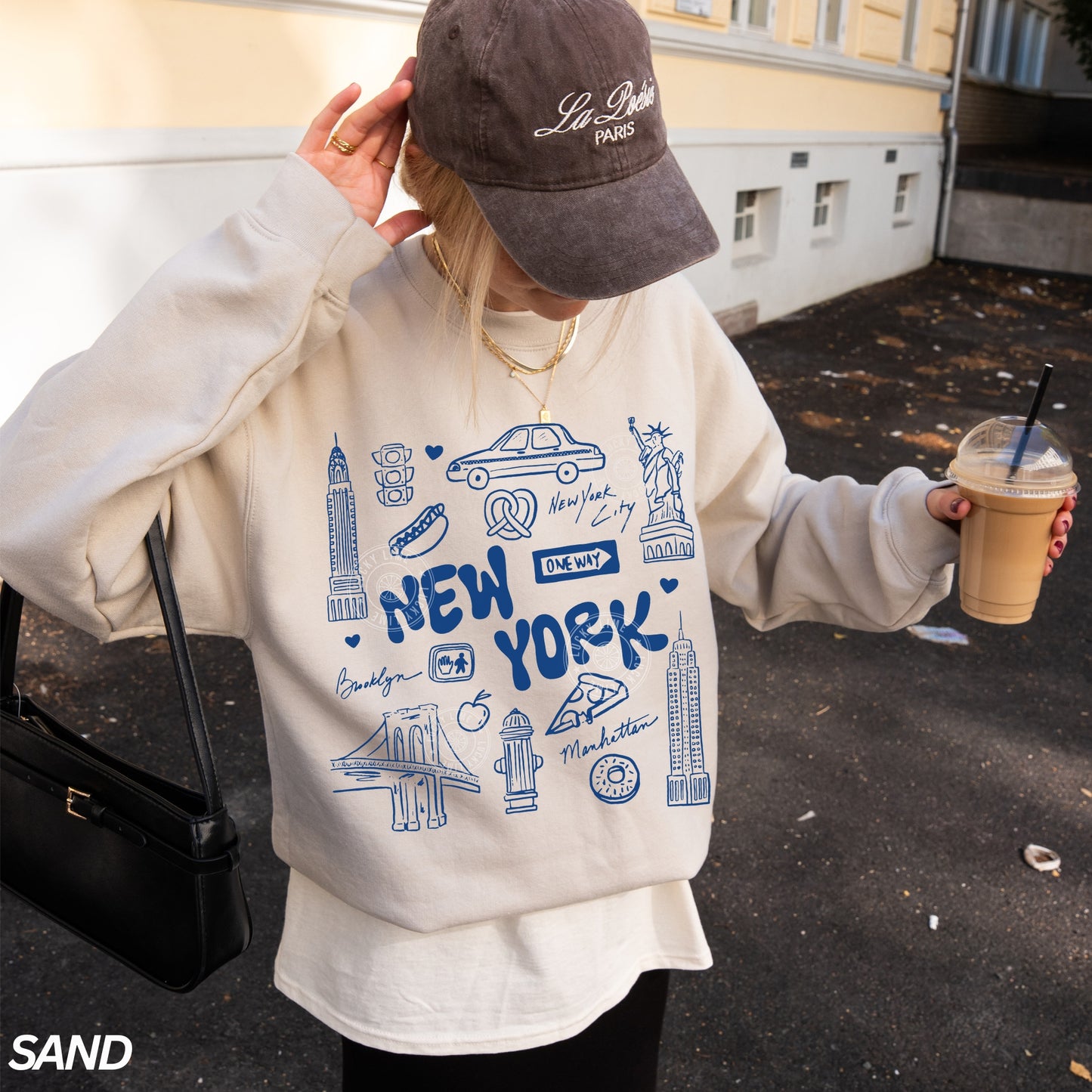 New York Doodle Collage Crewneck Sweatshirt