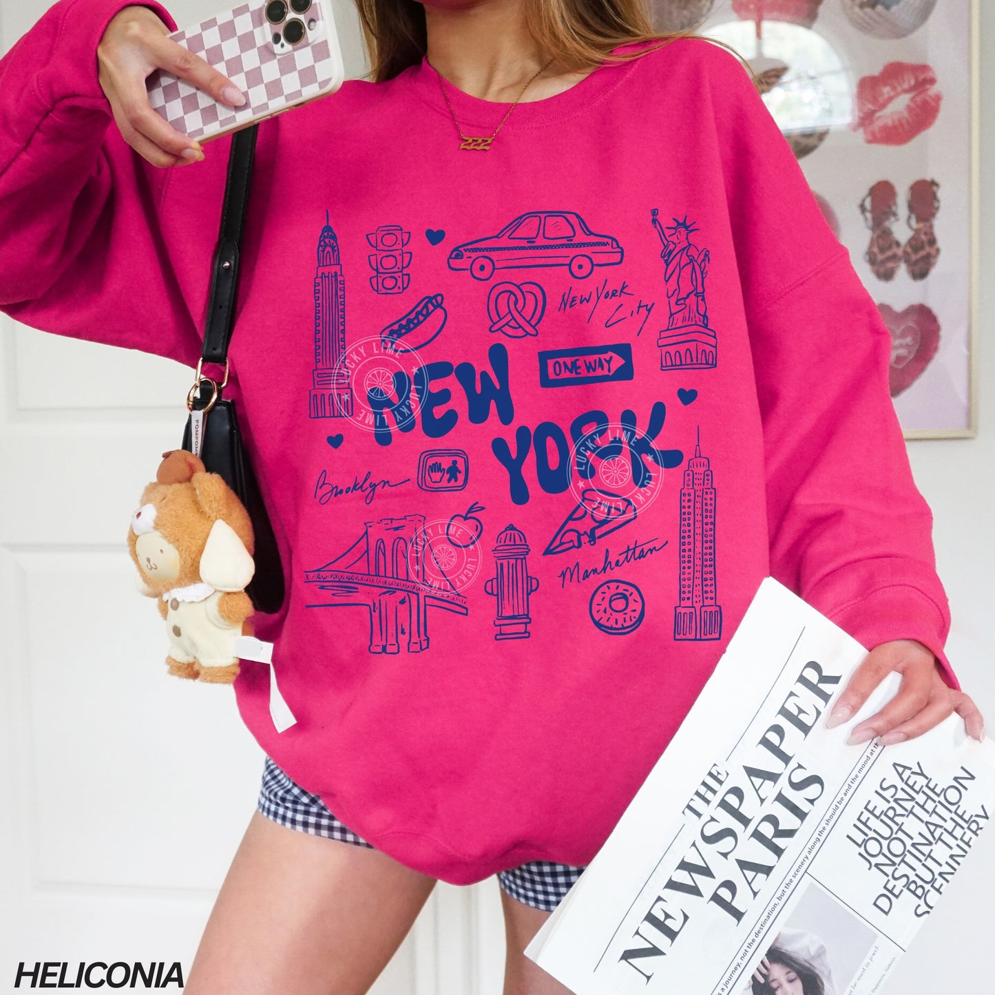 New York Doodle Collage Crewneck Sweatshirt