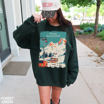 Winter Wonderland Ski Lift Crewneck Sweatshirt