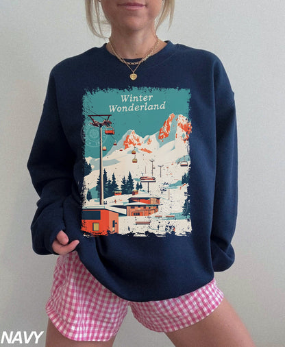 Winter Wonderland Ski Lift Crewneck Sweatshirt