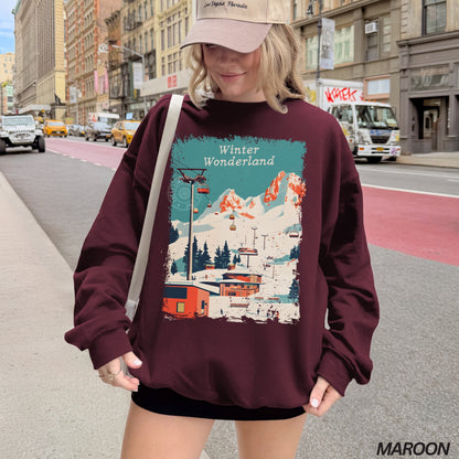 Winter Wonderland Ski Lift Crewneck Sweatshirt
