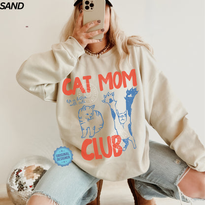 Cat Mom Club Crewneck Sweatshirt