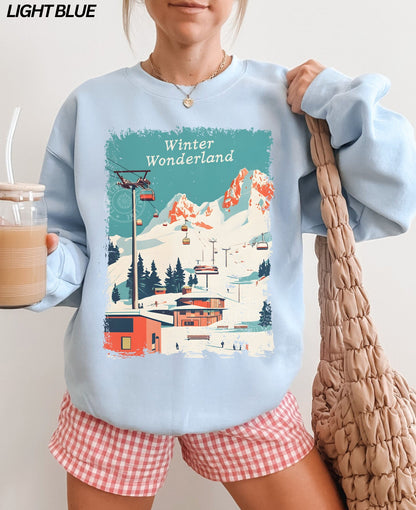 Winter Wonderland Ski Lift Crewneck Sweatshirt