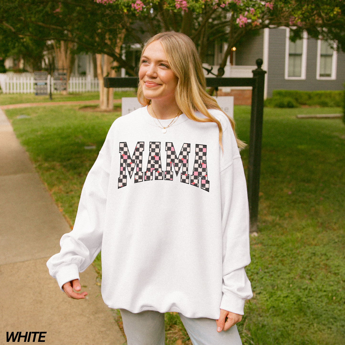 Checkered Mama Valentine Crewneck Sweatshirt