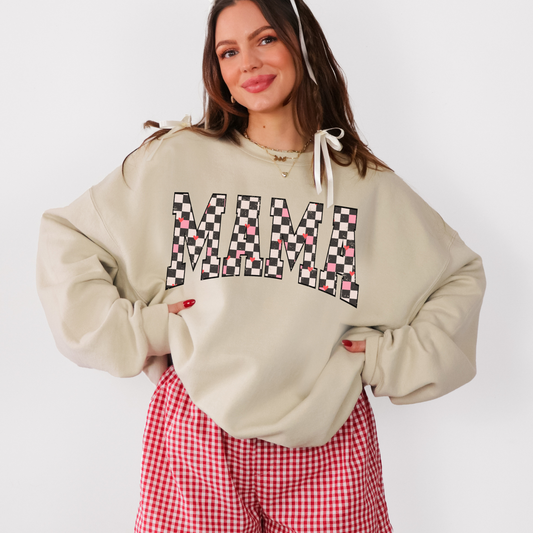 Checkered Mama Valentine Crewneck Sweatshirt