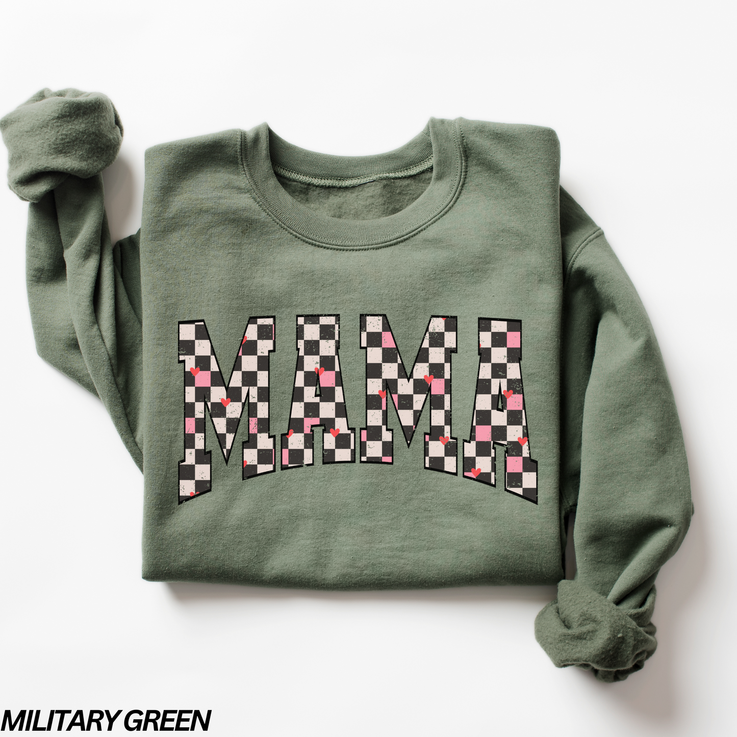 Checkered Mama Valentine Crewneck Sweatshirt