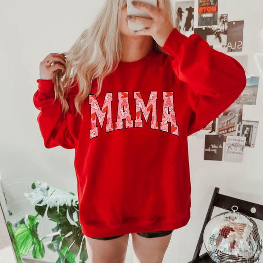 Boho Hearts Mama Valentine Crewneck Sweatshirt