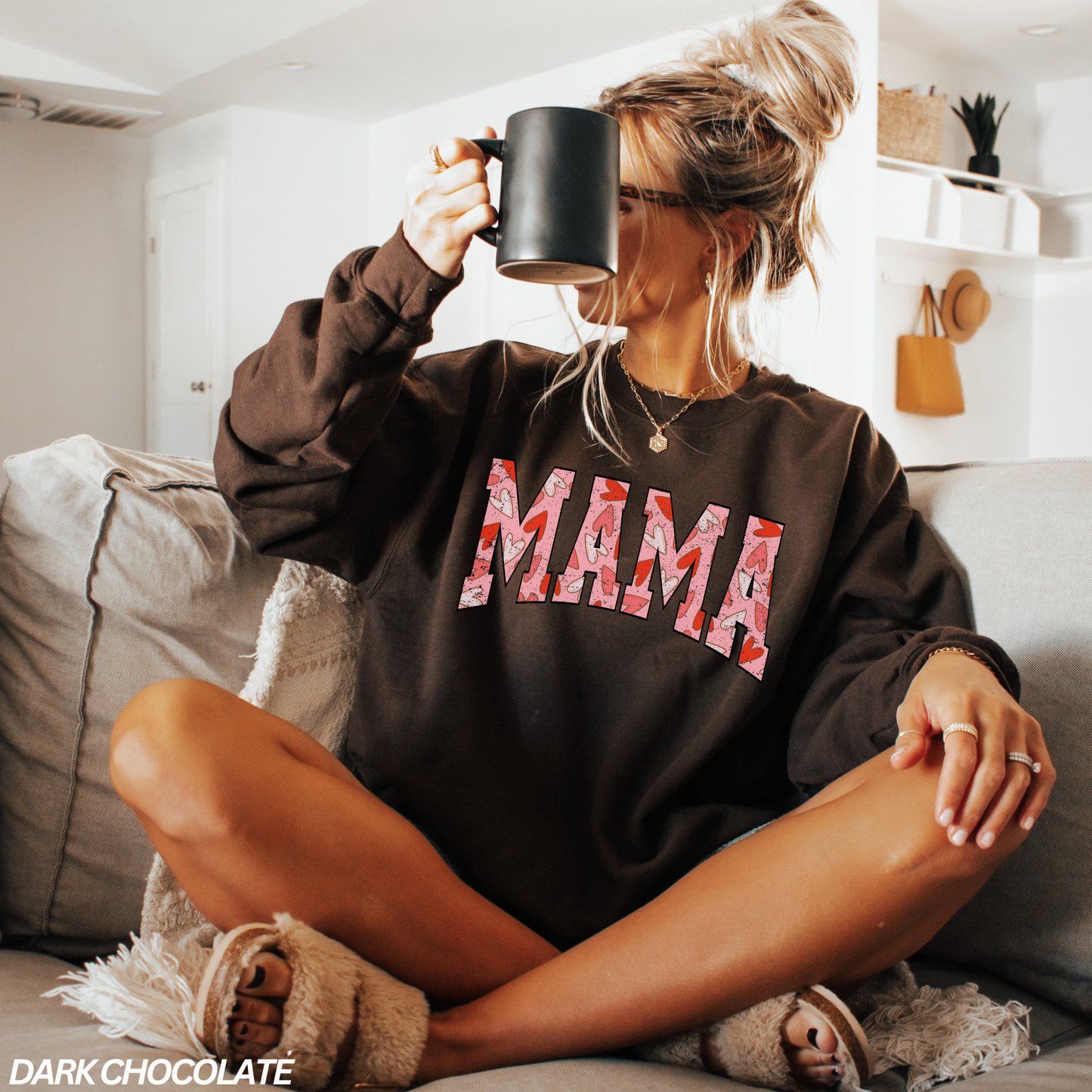 Boho Hearts Mama Valentine Crewneck Sweatshirt