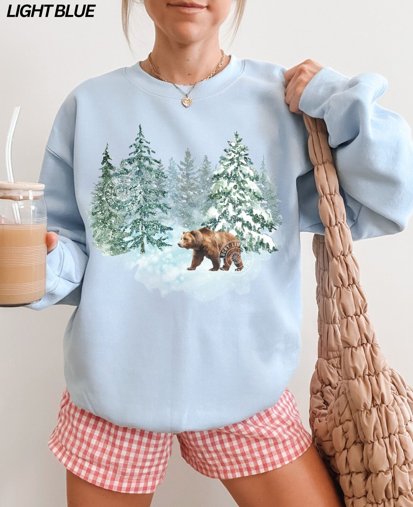 Retro Grizzly Bear Winter Sweatshirt