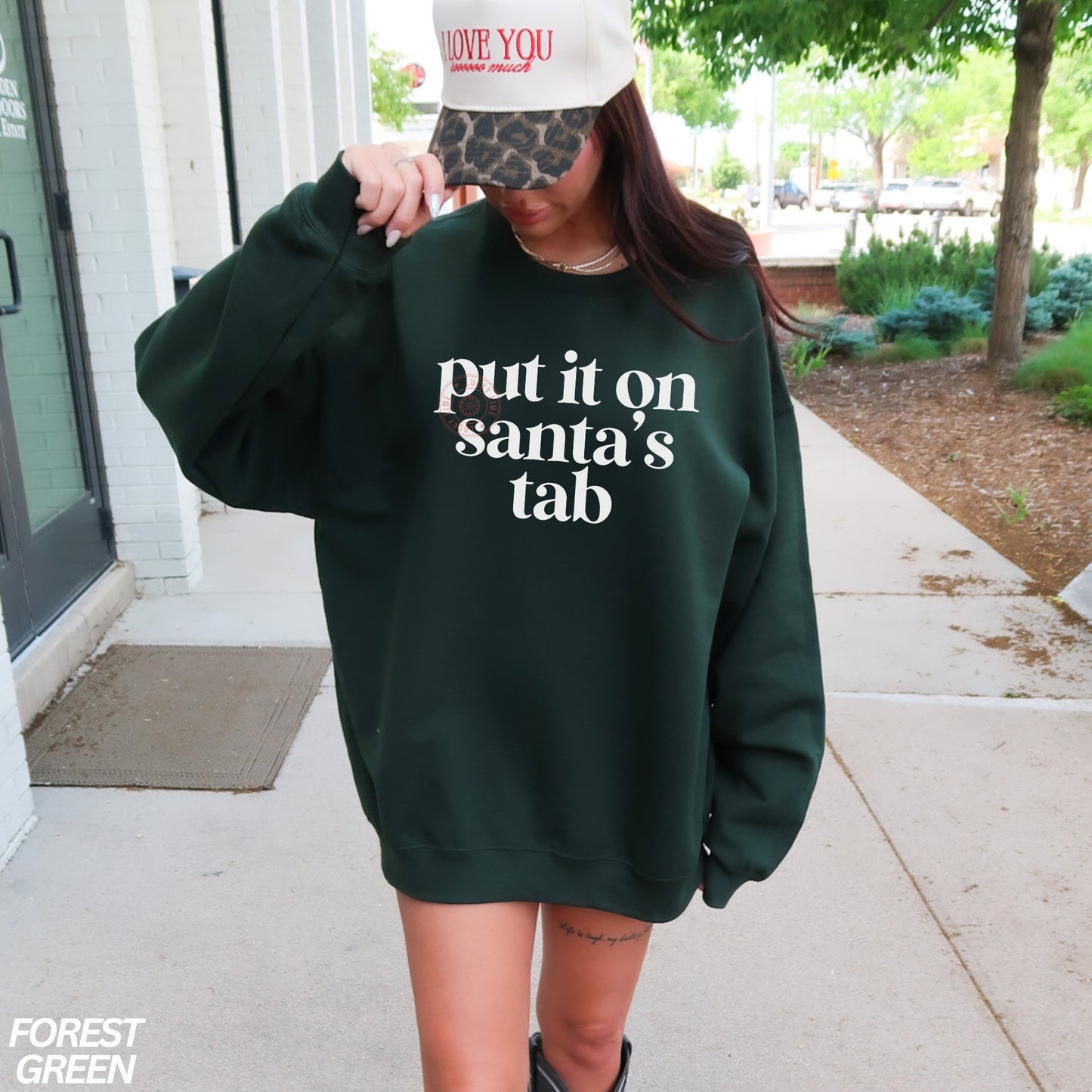 Put it On Santas Tab Crewneck Sweatshirt