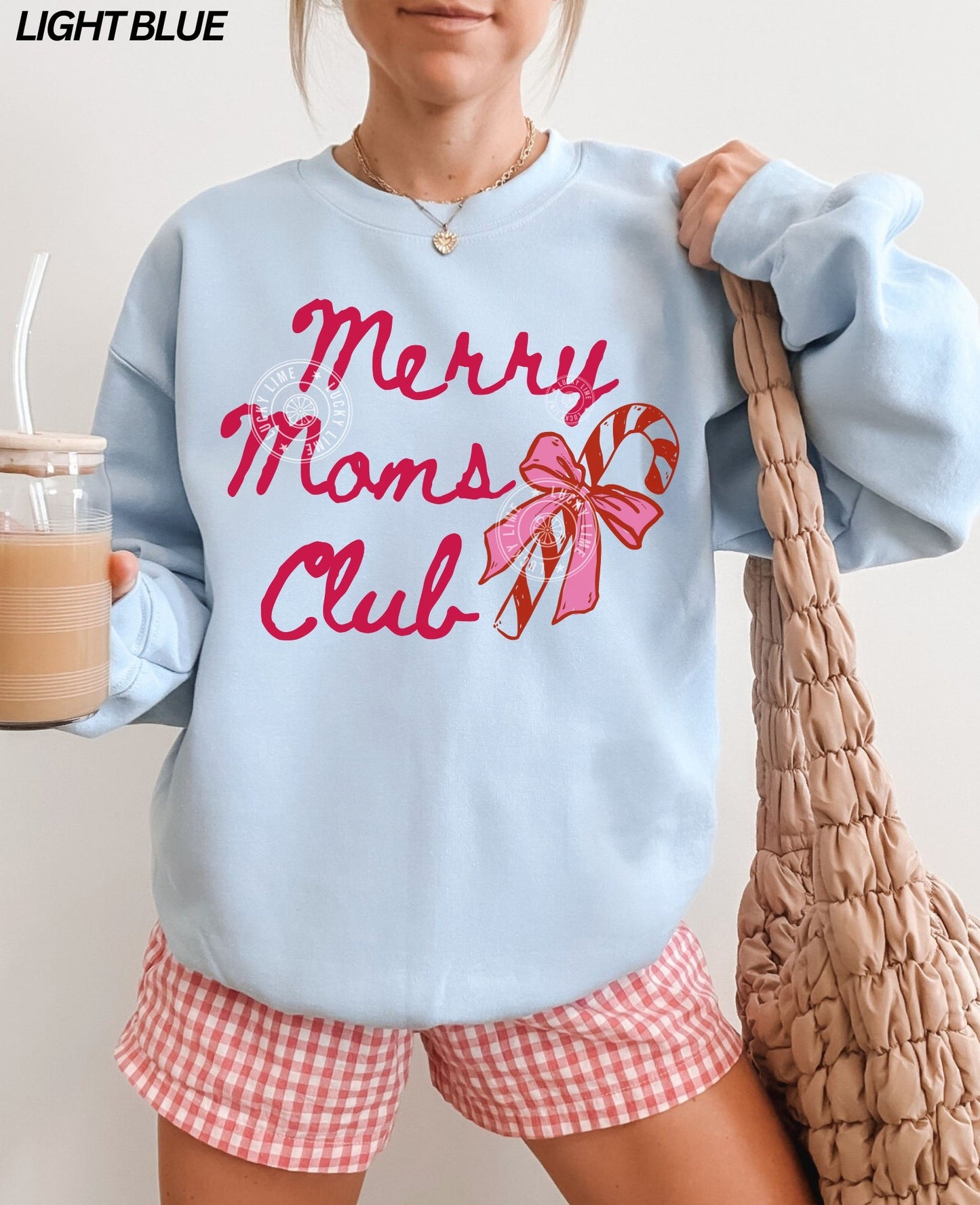 Merry Moms Club Candy Cane Crewneck Sweatshirt