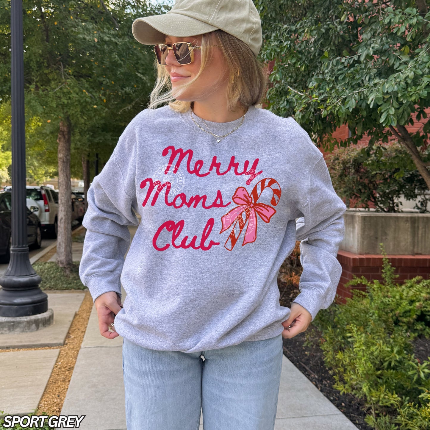 Merry Moms Club Candy Cane Crewneck Sweatshirt