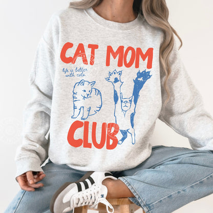 Cat Mom Club Crewneck Sweatshirt