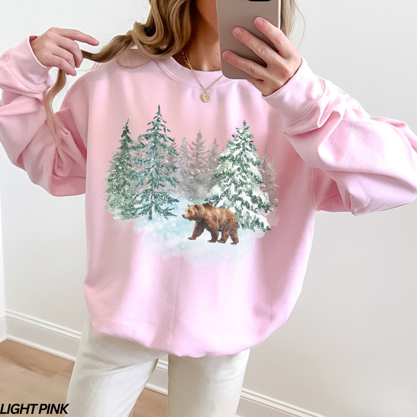 Retro Grizzly Bear Winter Sweatshirt