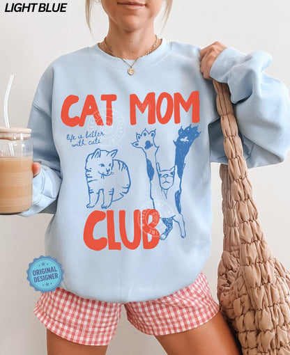 Cat Mom Club Crewneck Sweatshirt