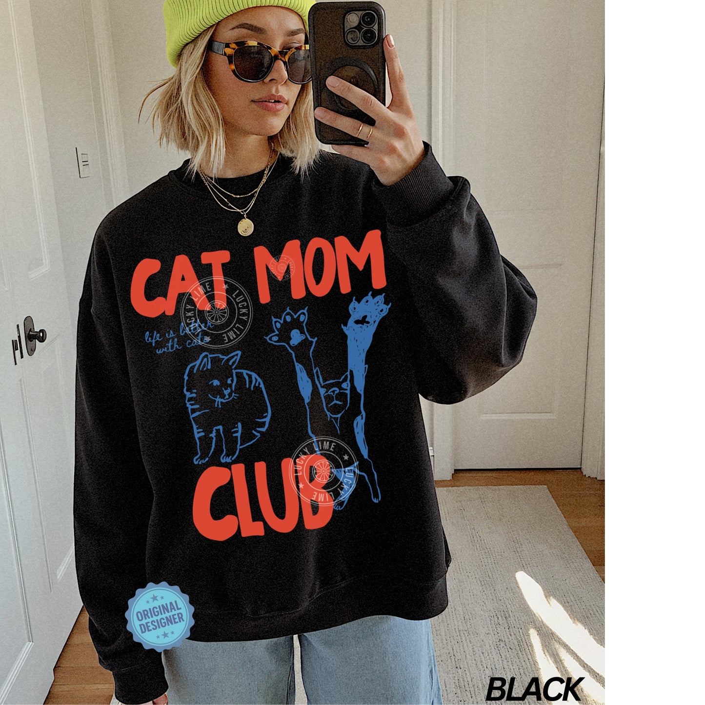 Cat Mom Club Crewneck Sweatshirt