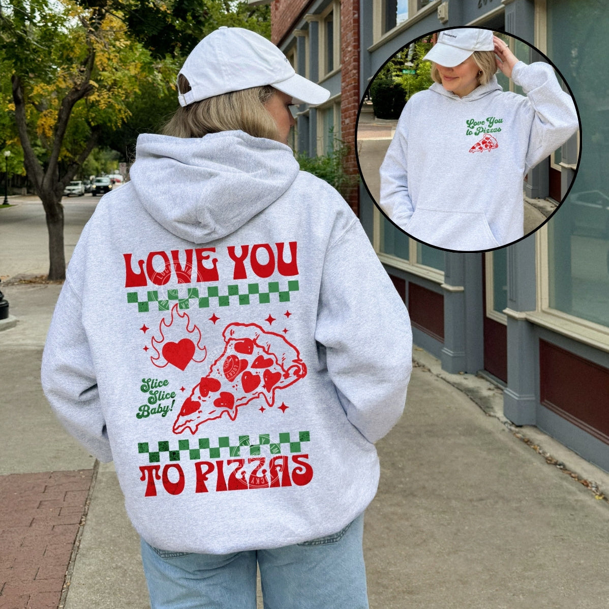 Love You to Pizzas Valentine Hoodie
