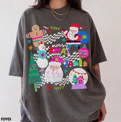 Retro Christmas Collage Comfort Colors® T-shirt