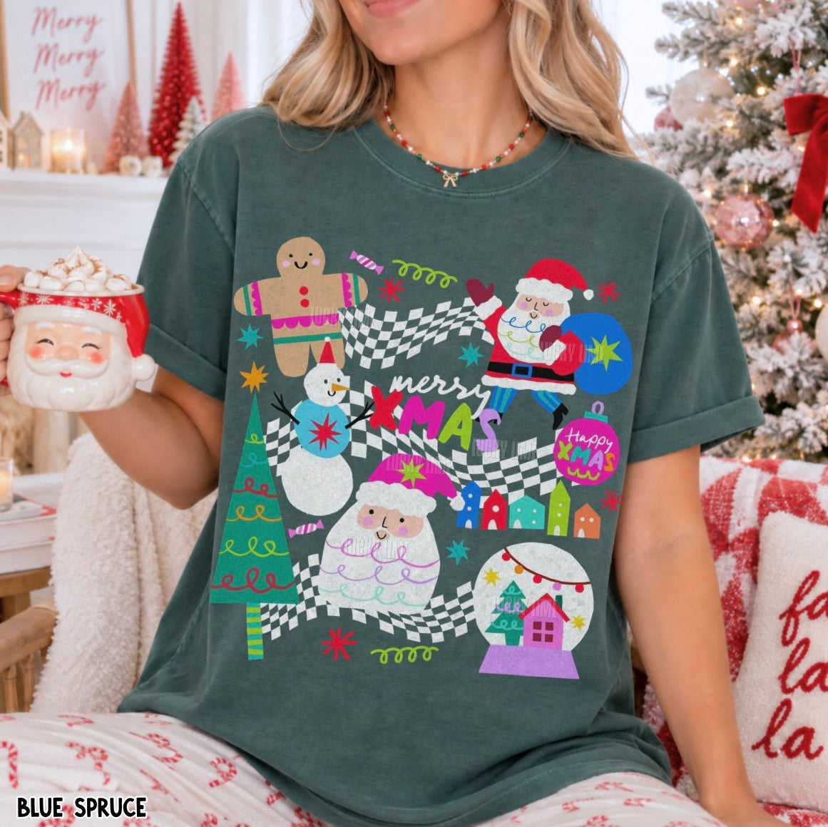 Retro Christmas Collage Comfort Colors® T-shirt