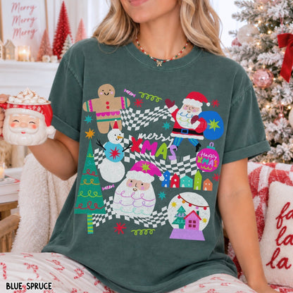 Retro Christmas Collage Comfort Colors® T-shirt