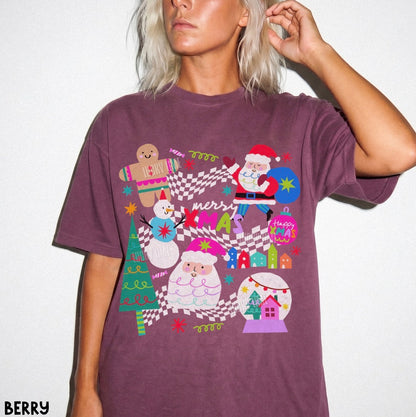 Retro Christmas Collage Comfort Colors® T-shirt